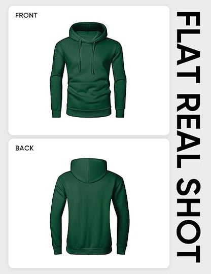 Men’s Green Hoodie | Oversized Pullover Sweatshirt with Hood and Kangaroo Pocket | Casual Streetwear for Autumn & Winter