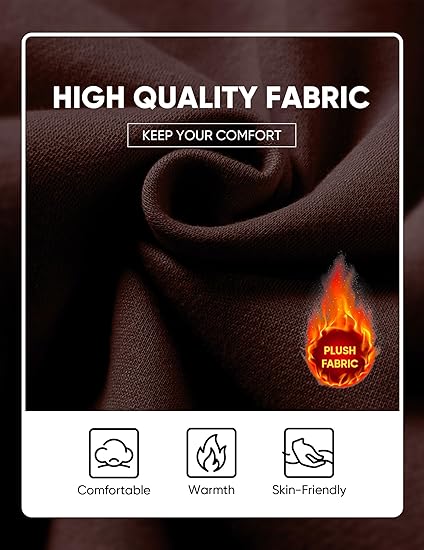 Men’s Oversized Hoodie Sweatshirt — Dark Brown Pullover with Kangaroo Pocket, Adjustable Drawstring Hood & Long Sleeves, Thick Warm Fleece for Autumn & Winter
